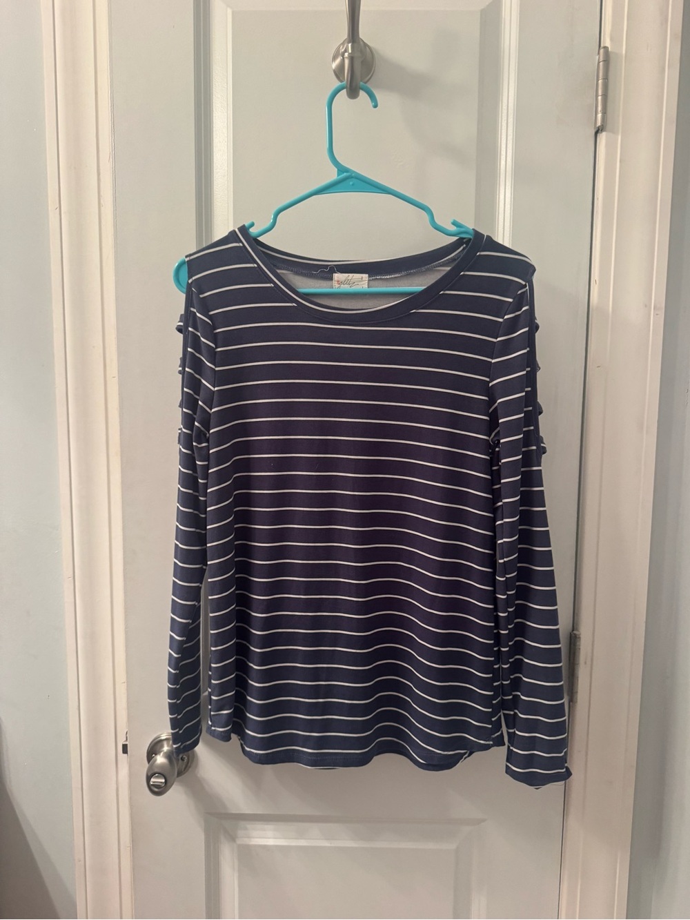 Glitz Navy and White Striped Long-Sleeve Tee